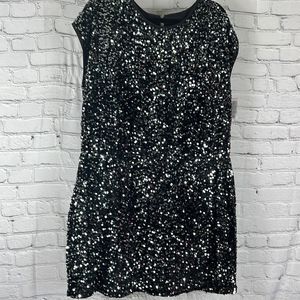 NEW City Chic tunic mini dress sequins black size large
